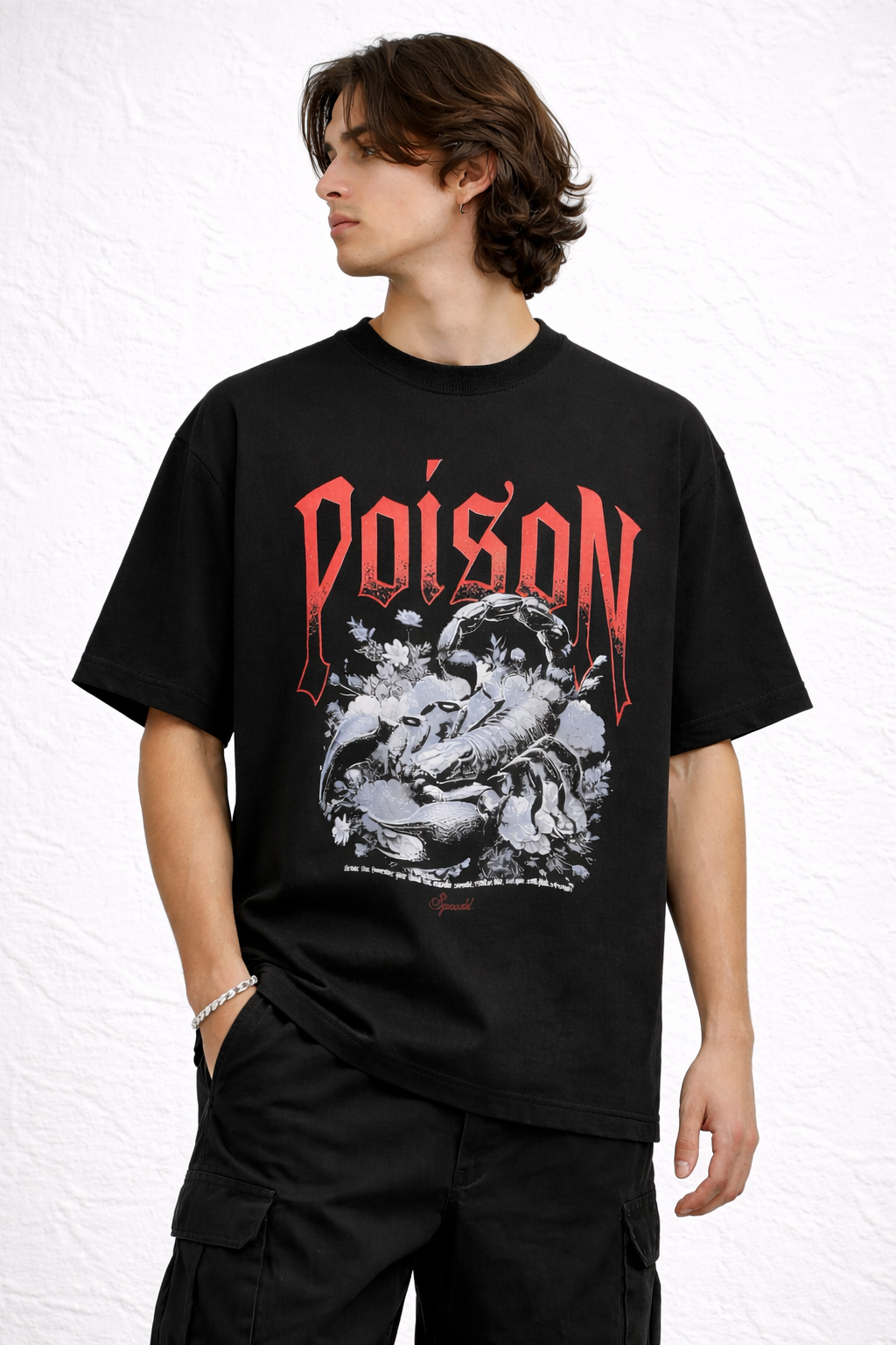 "Poison" Scorpion Graphic Oversized T-Shirt