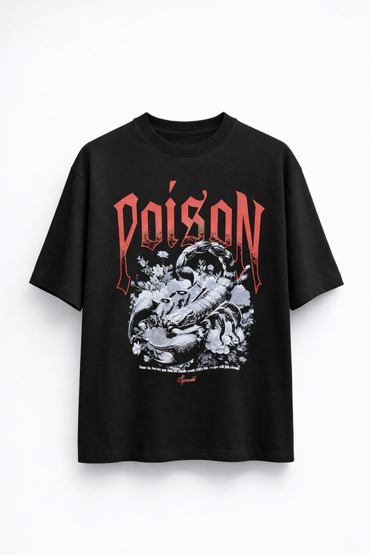 "Poison" Scorpion Graphic Oversized T-Shirt
