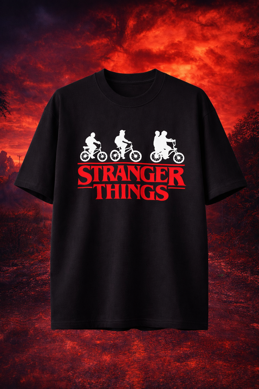 Stranger Things Black Oversized T-Shirt