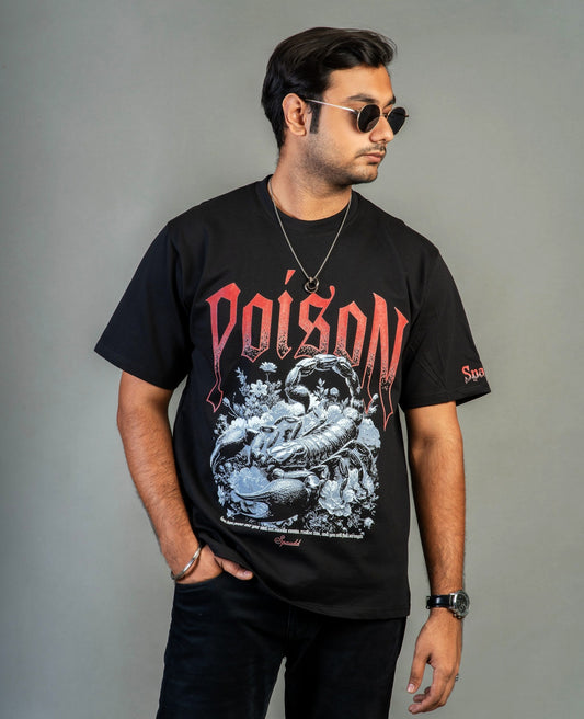 "Poison" Scorpion Graphic Oversized T-Shirt | Unisex Gothic Streetwear