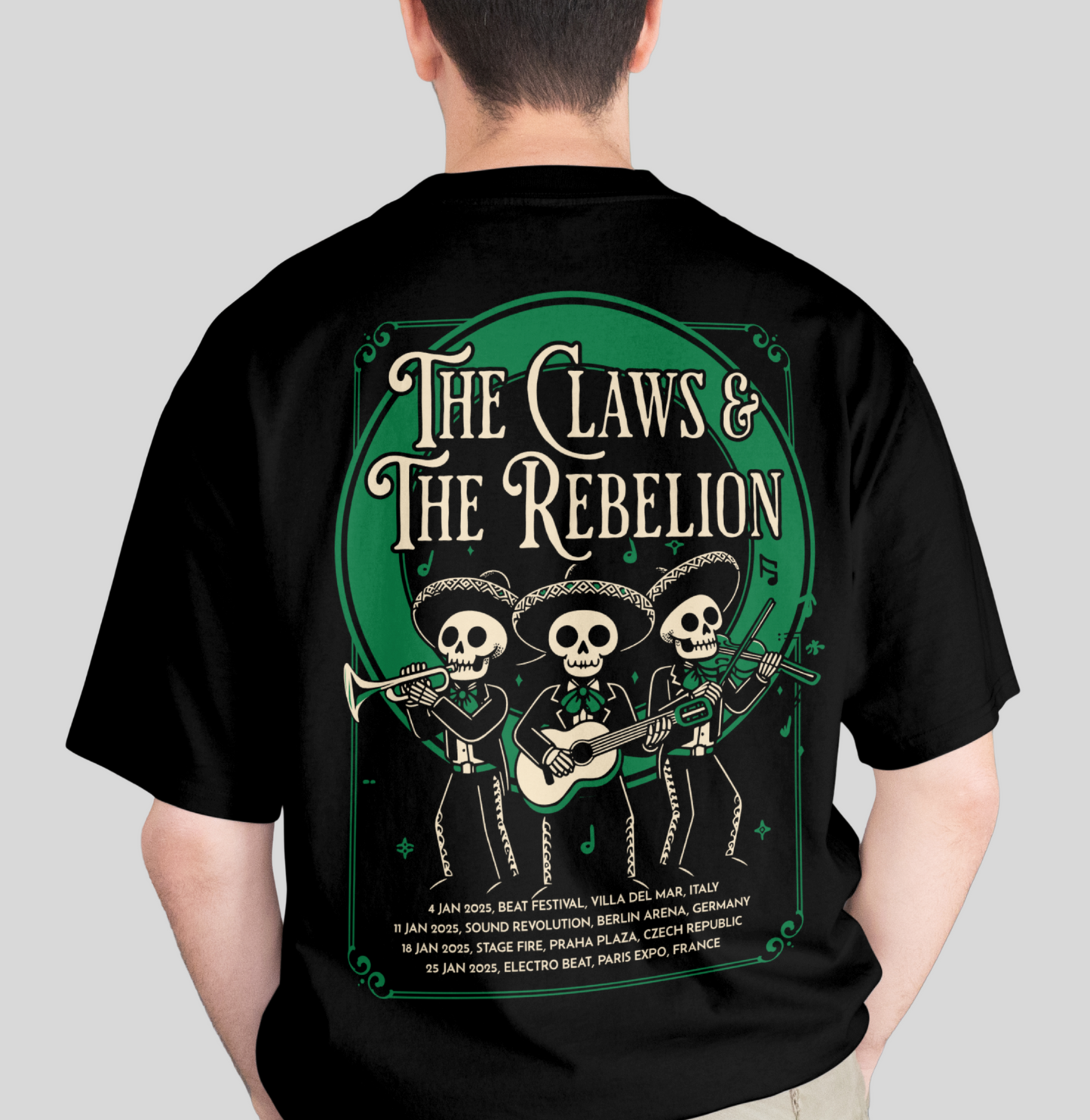 "The Claws & The Rebellion" Oversized T-Shirt | Unisex Band Style Streetwear